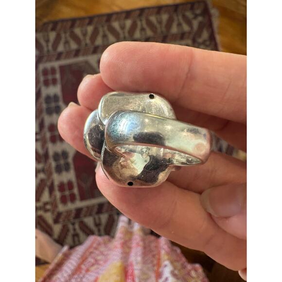 Vintage Freeform Hollow X Large Rose Cocktail Ring 925 Silver STUINNER - Picture 5 of 9